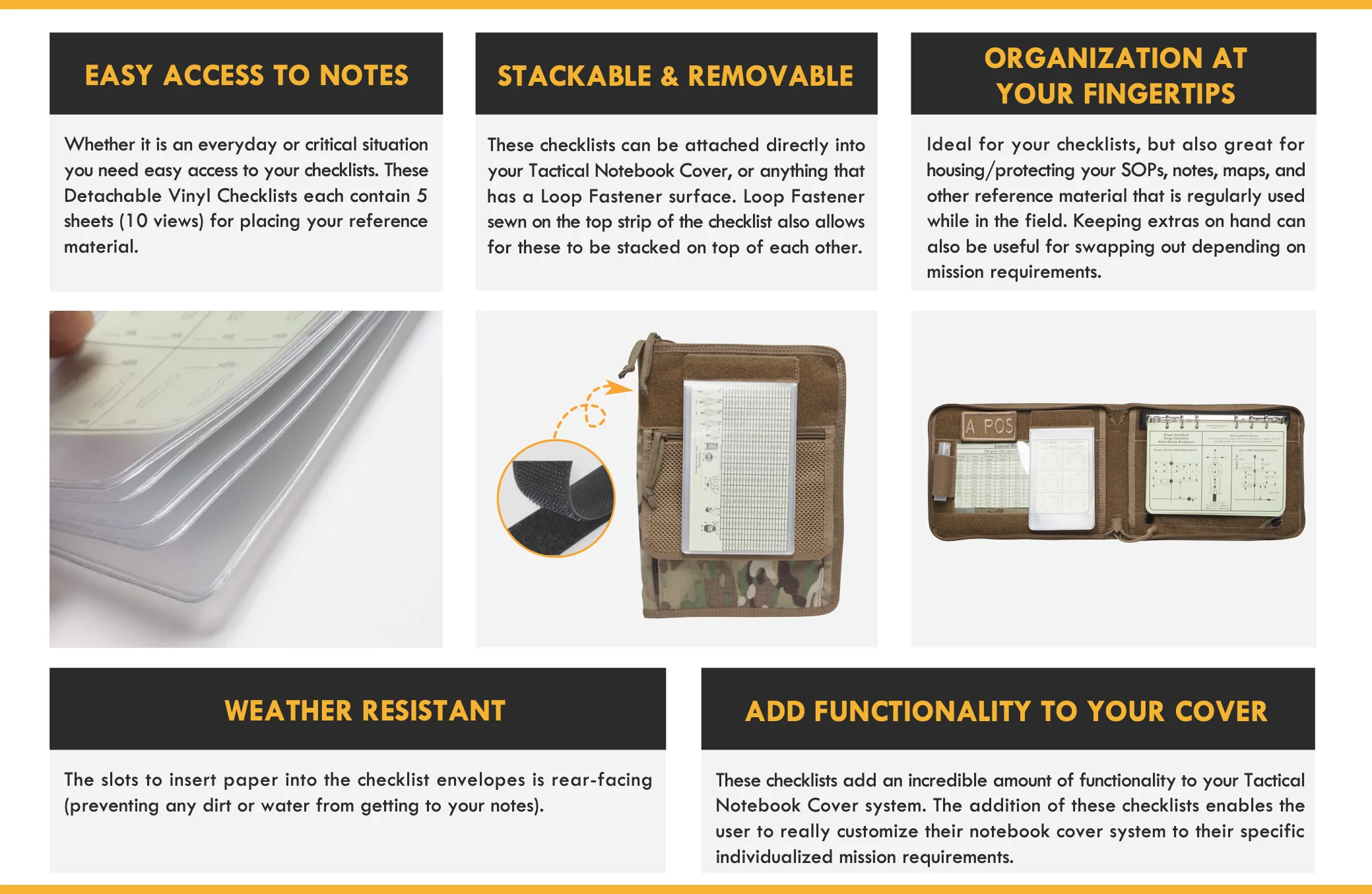 Detachable Vinyl Checklists (for 4x8" Paper), 5 pages/10 views, stackable - Image 4